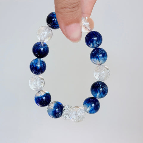 Kyanite & Clear Quartz Crystal Bracelet