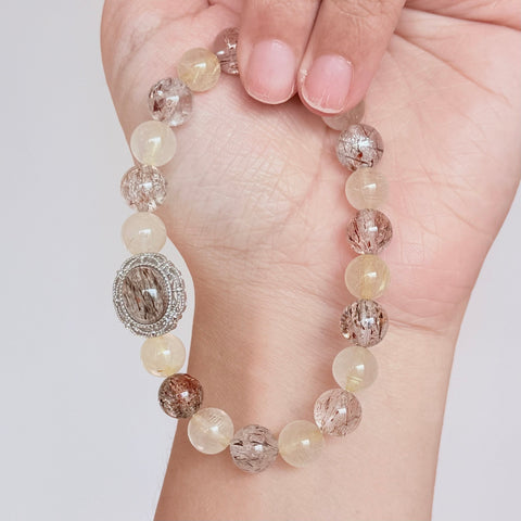 Rutilated Quartz Crystal Bracelet