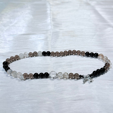 Black Obsidian, Smoky Quartz & Clear Quartz Protection Bracelet