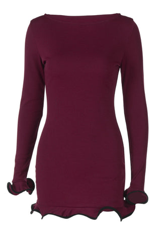 Tight Skirt With Ruffles Mini Dress