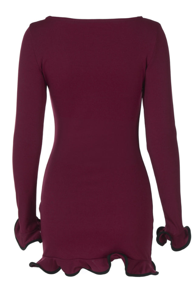 Tight Skirt With Ruffles Mini Dress