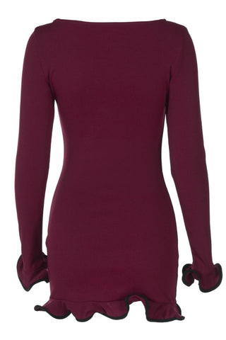 Tight Skirt With Ruffles Mini Dress