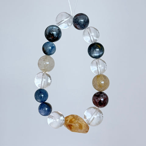 Blue Kyanite & Golden Rutilated Quartz Bracelet