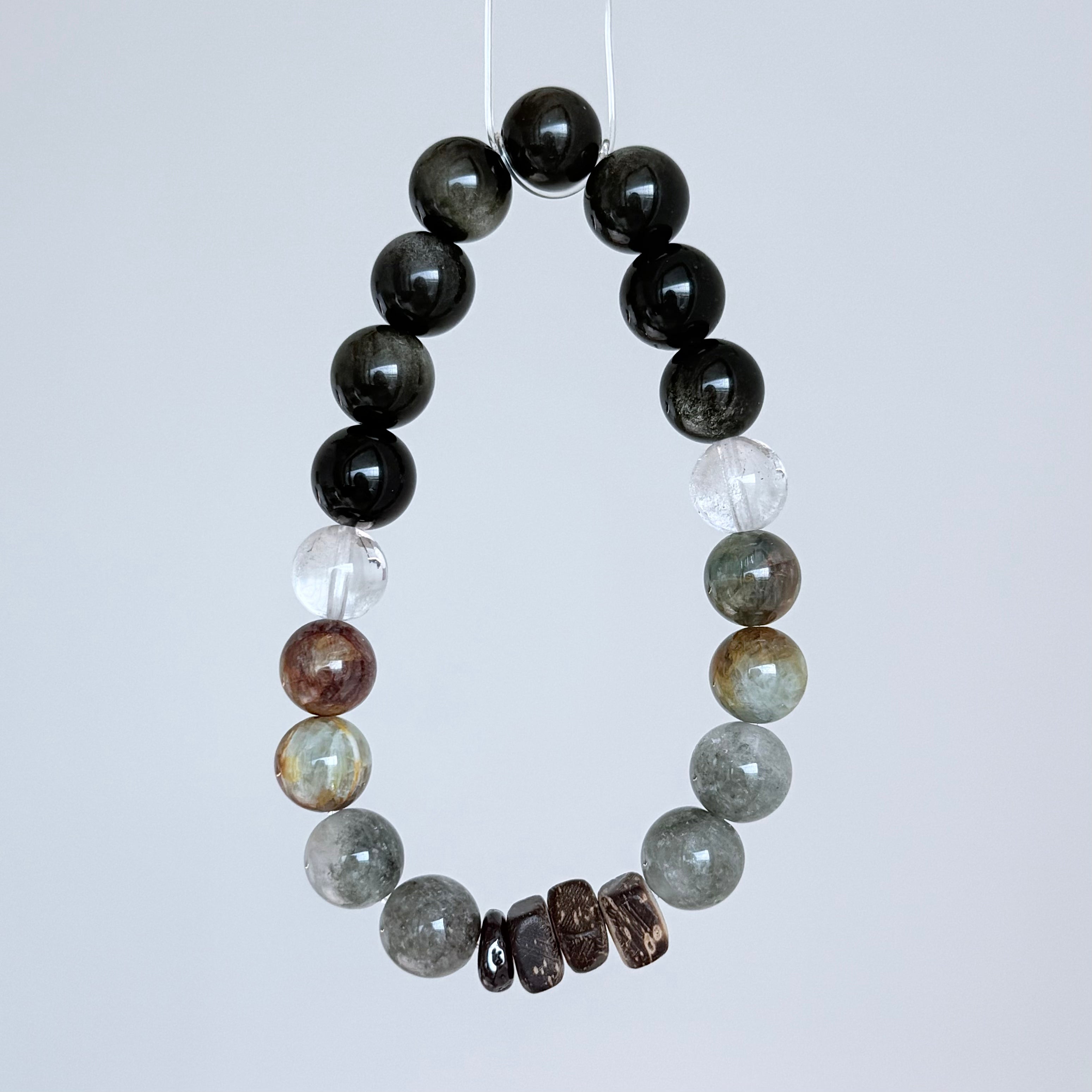 Labradorite & Obsidian Protection Bracelet