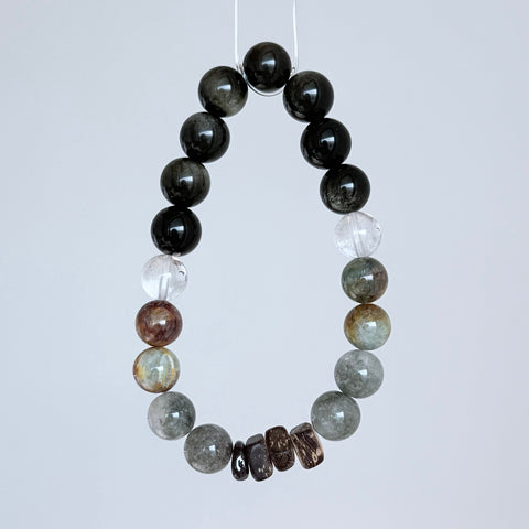 Labradorite & Obsidian Protection Bracelet