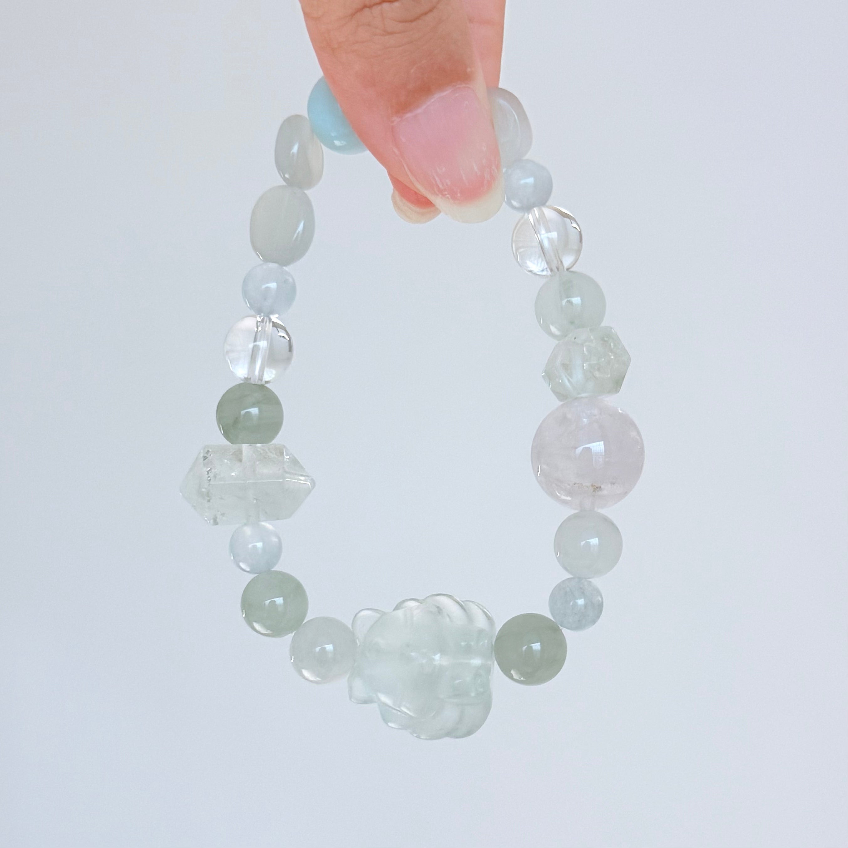 Aquamarine, Amethyst & Moonstone Bracelet