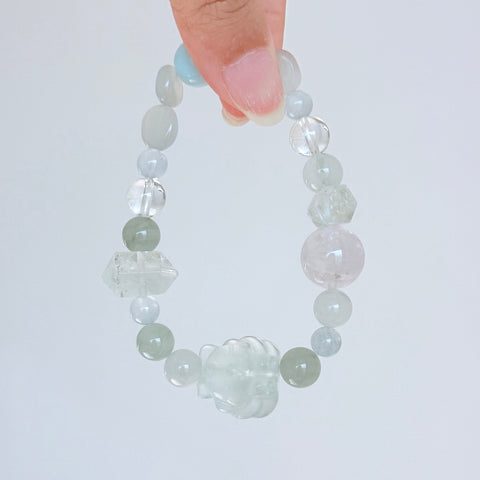 Aquamarine, Amethyst & Moonstone Bracelet
