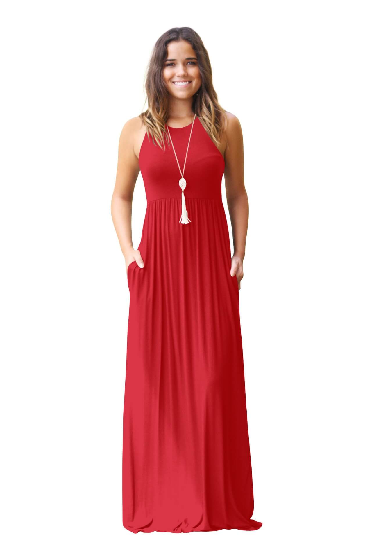 Sleeveless Pocket Maxi Dress