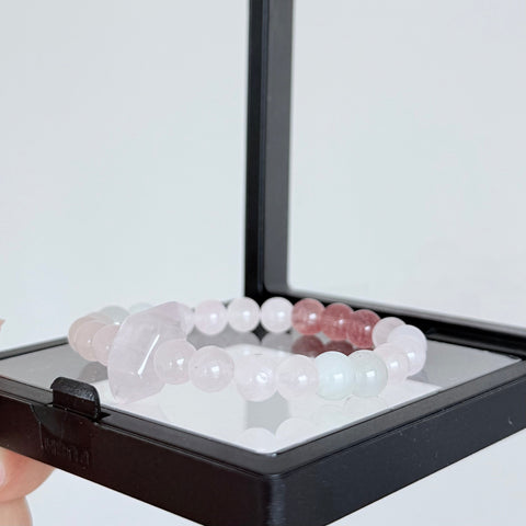 Rose Quartz & Strawberry Quartz Bracelet