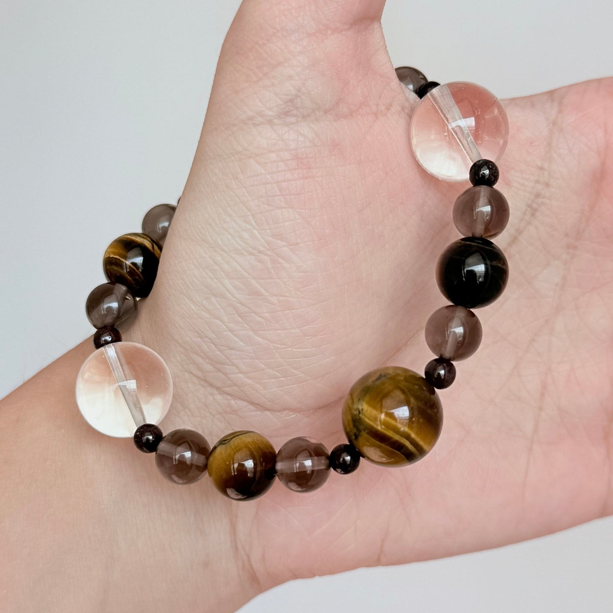 Tiger's Eye & Smoky Quartz Protection Bracelet