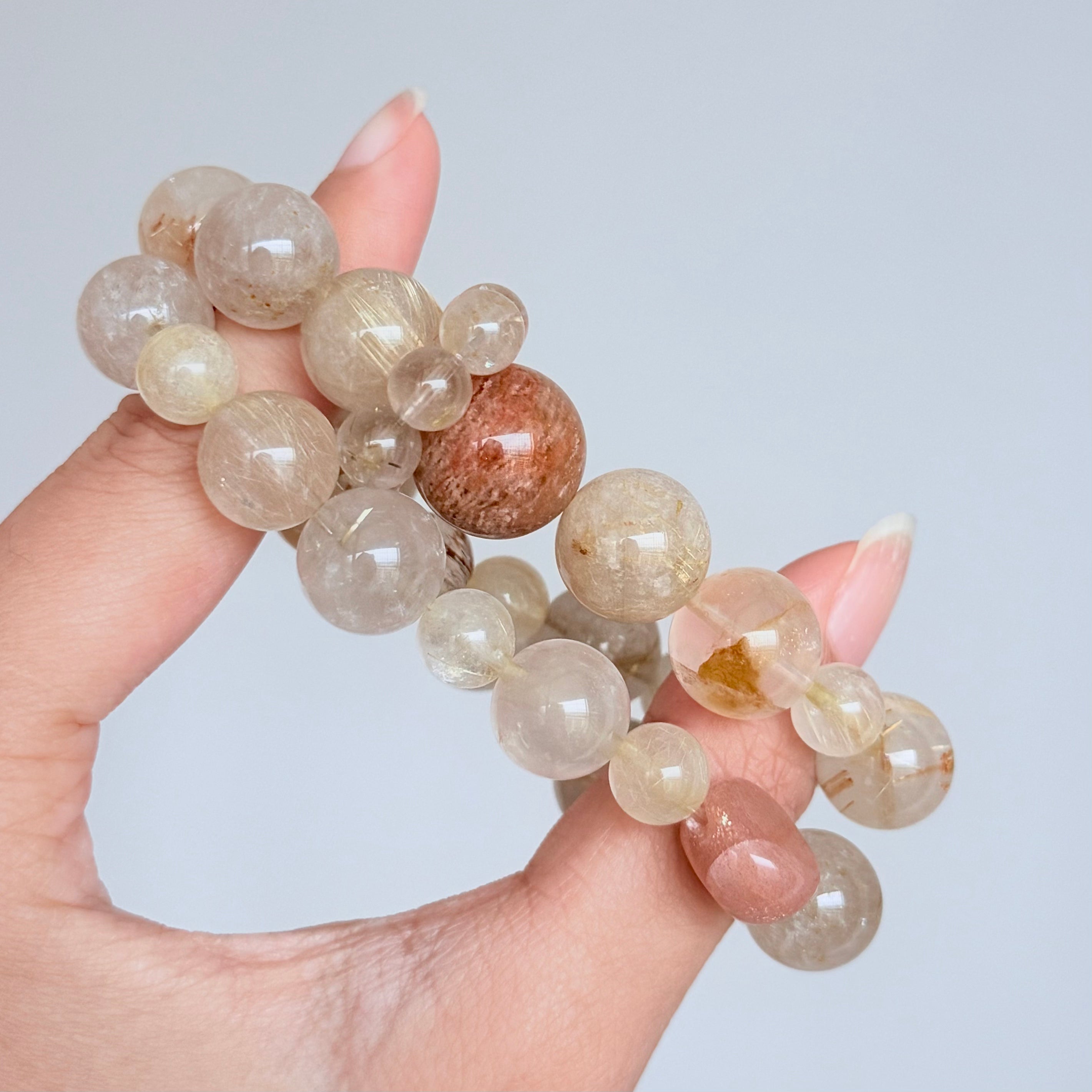 Rutilated Quartz, Citrine & Sunstone Bracelet