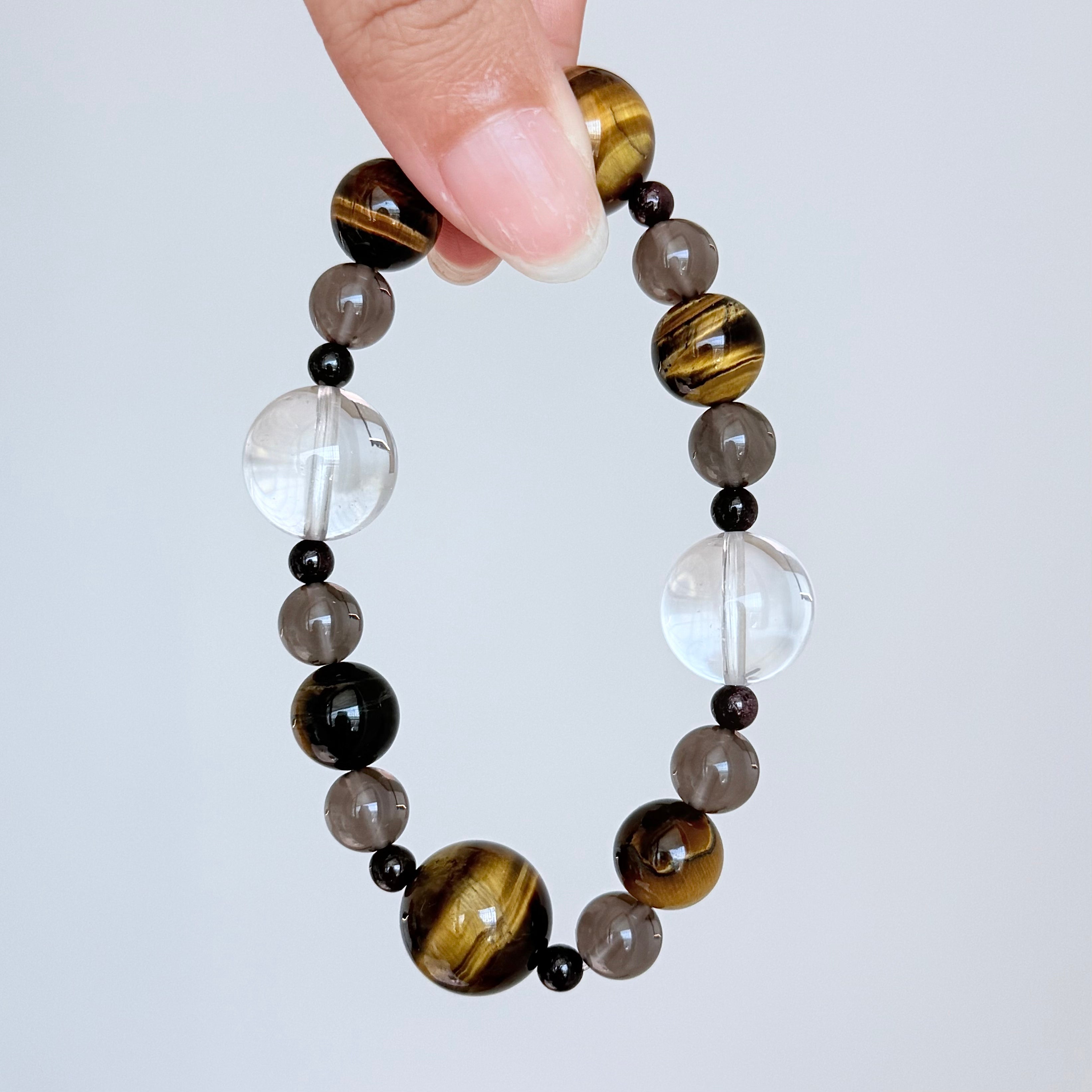 Tiger's Eye & Smoky Quartz Protection Bracelet