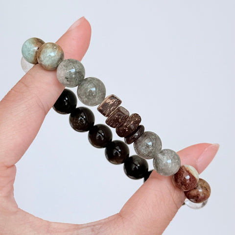 Labradorite & Obsidian Protection Bracelet