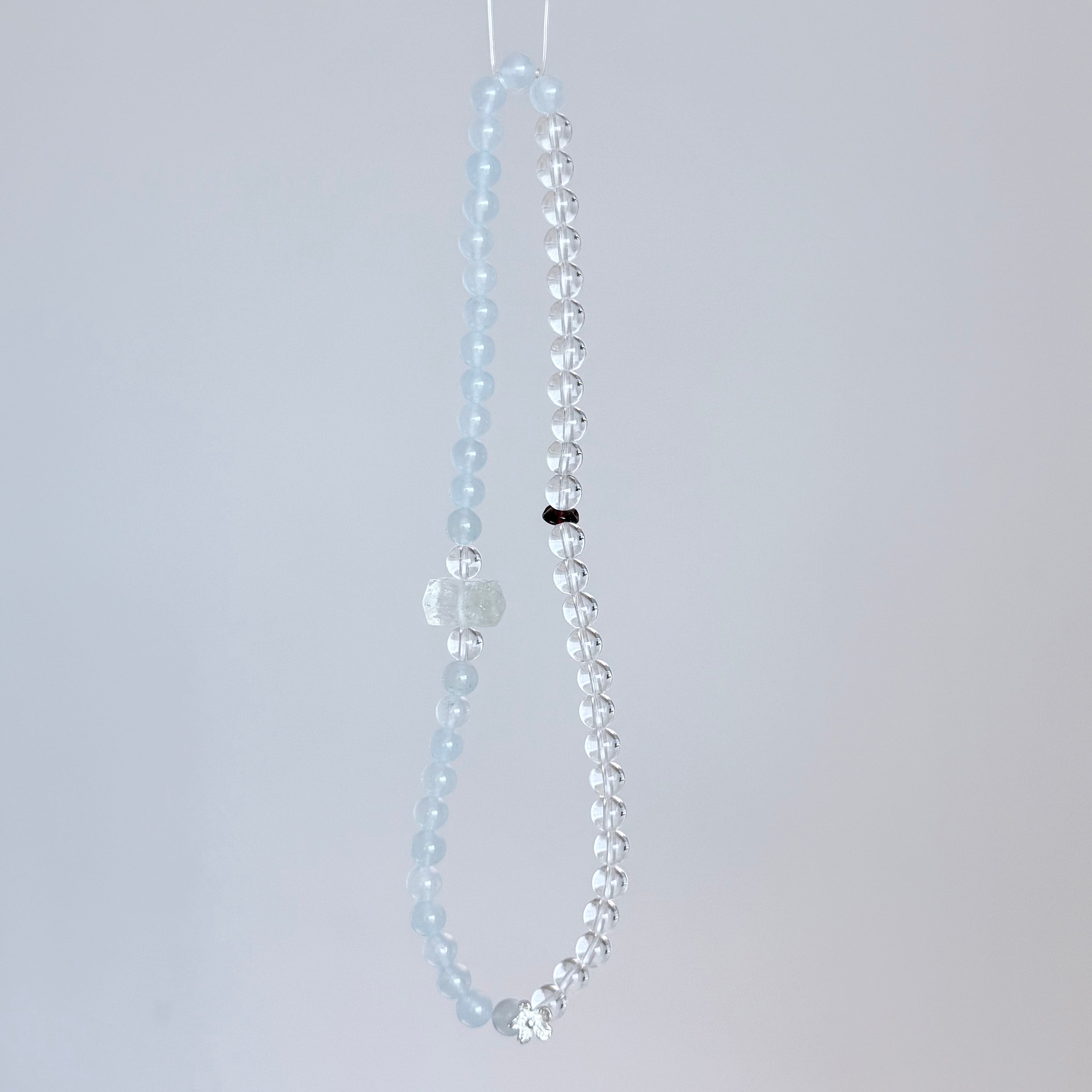 Aquamarine and Clear Quartz Bracelet