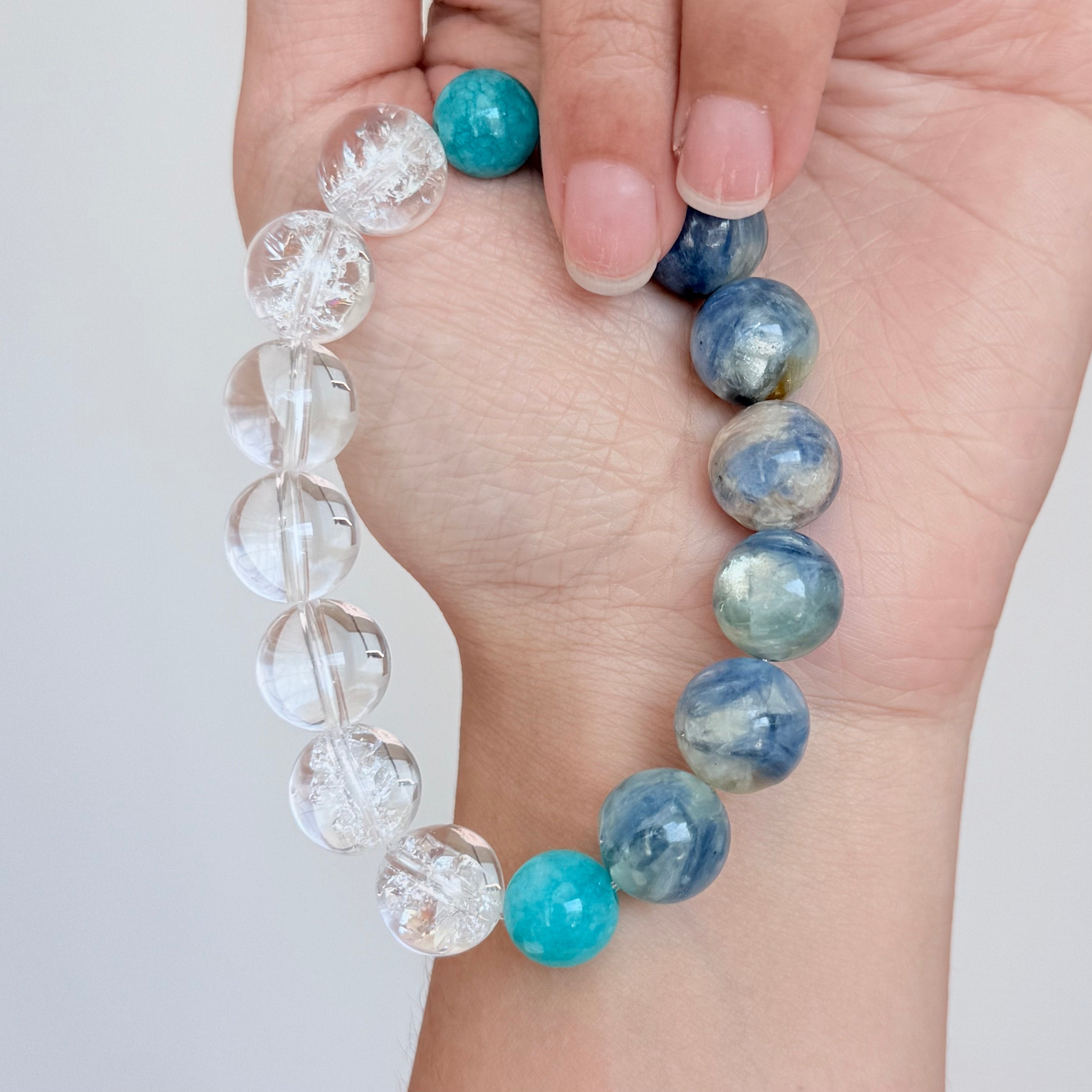 Kyanite & Clear Quartz Crystal Bracelet
