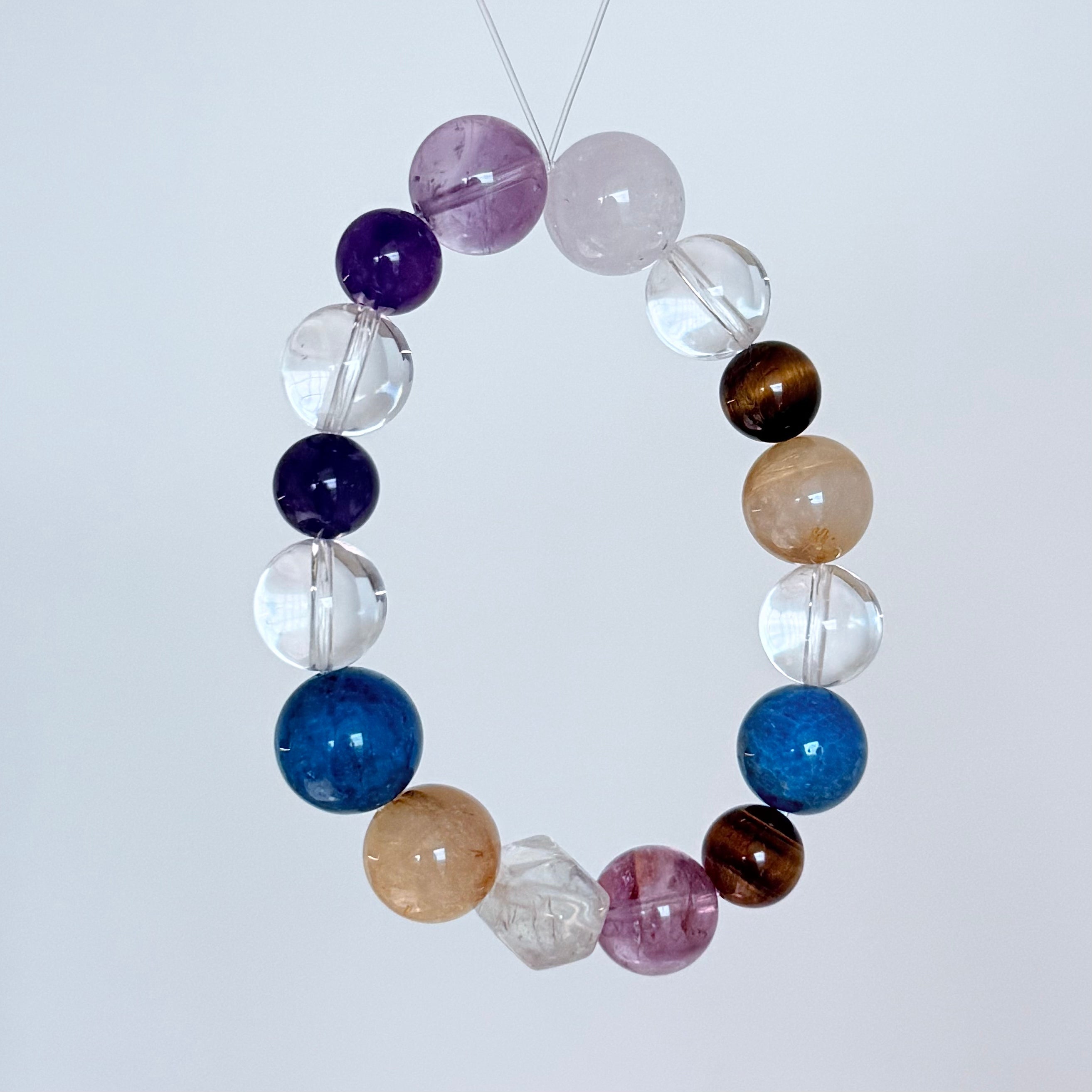 Amethyst, Blue Apatite, Citrine & Clear Quartz Chakra Balance Bracelet