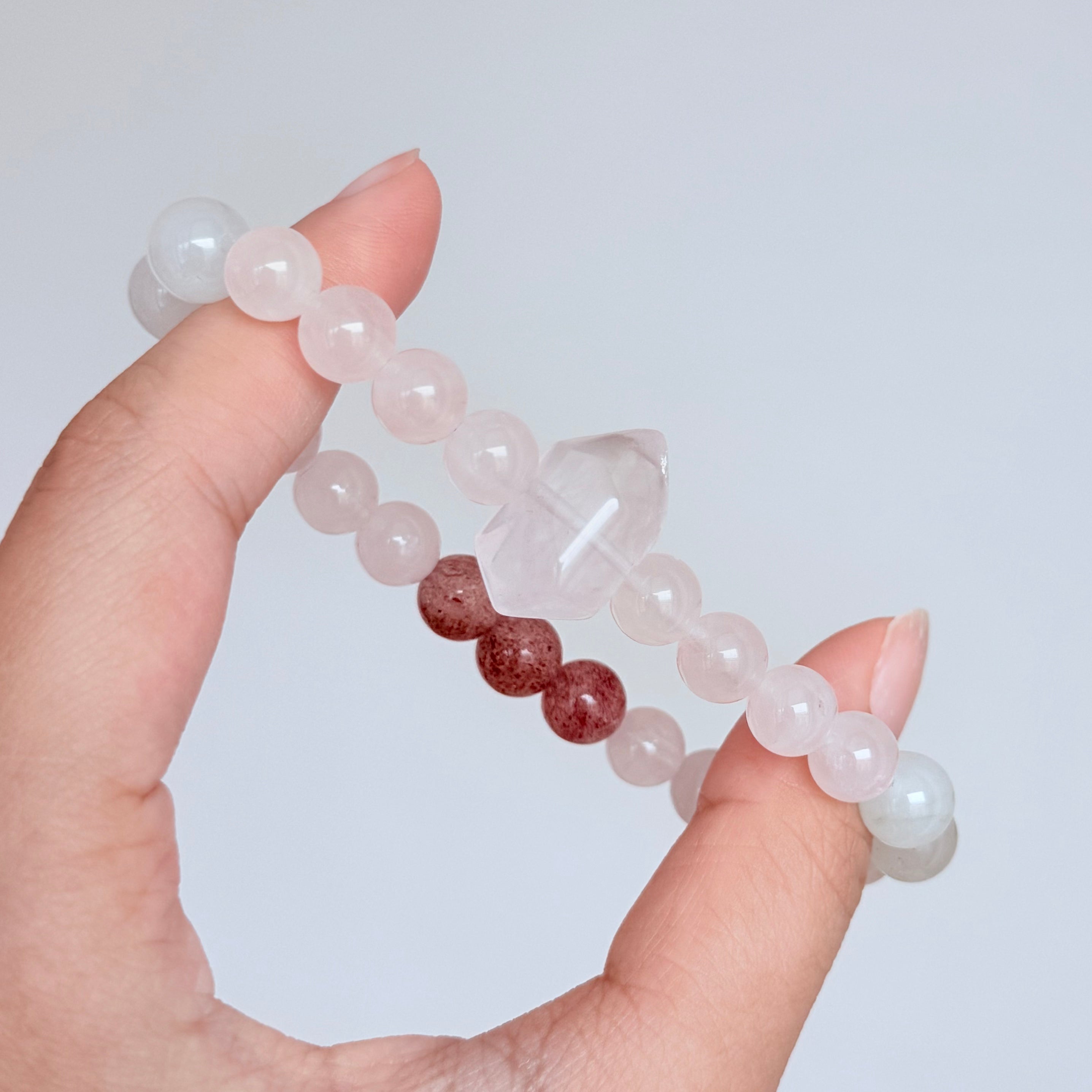 Rose Quartz & Strawberry Quartz Bracelet