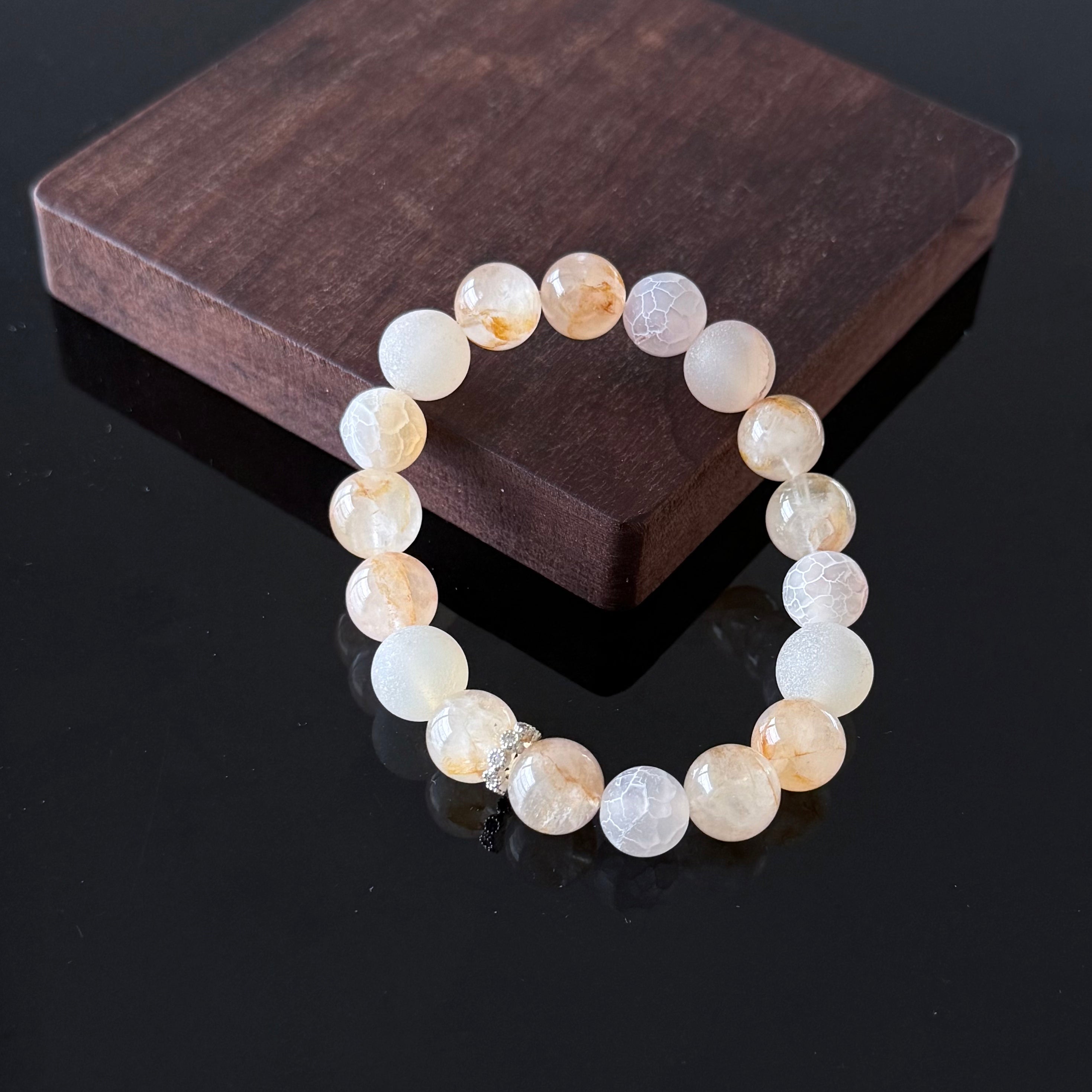 Citrine & Frosted Agate Crystal Bracelet