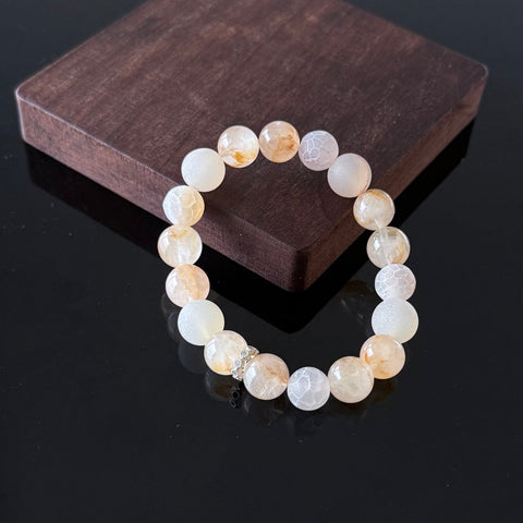 Citrine & Frosted Agate Crystal Bracelet