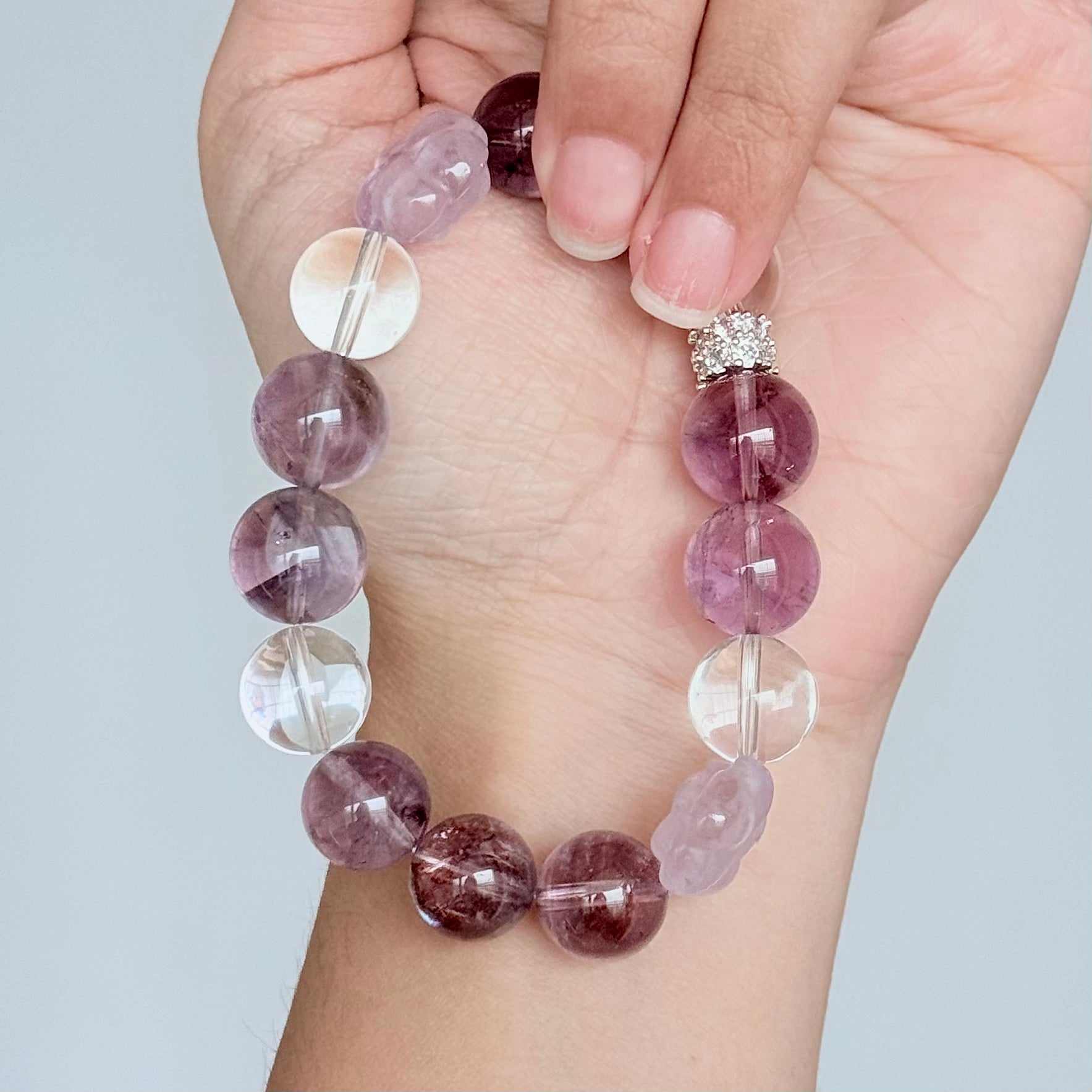 Amethyst & Clear Quartz Bracelet