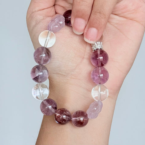 Amethyst & Clear Quartz Bracelet