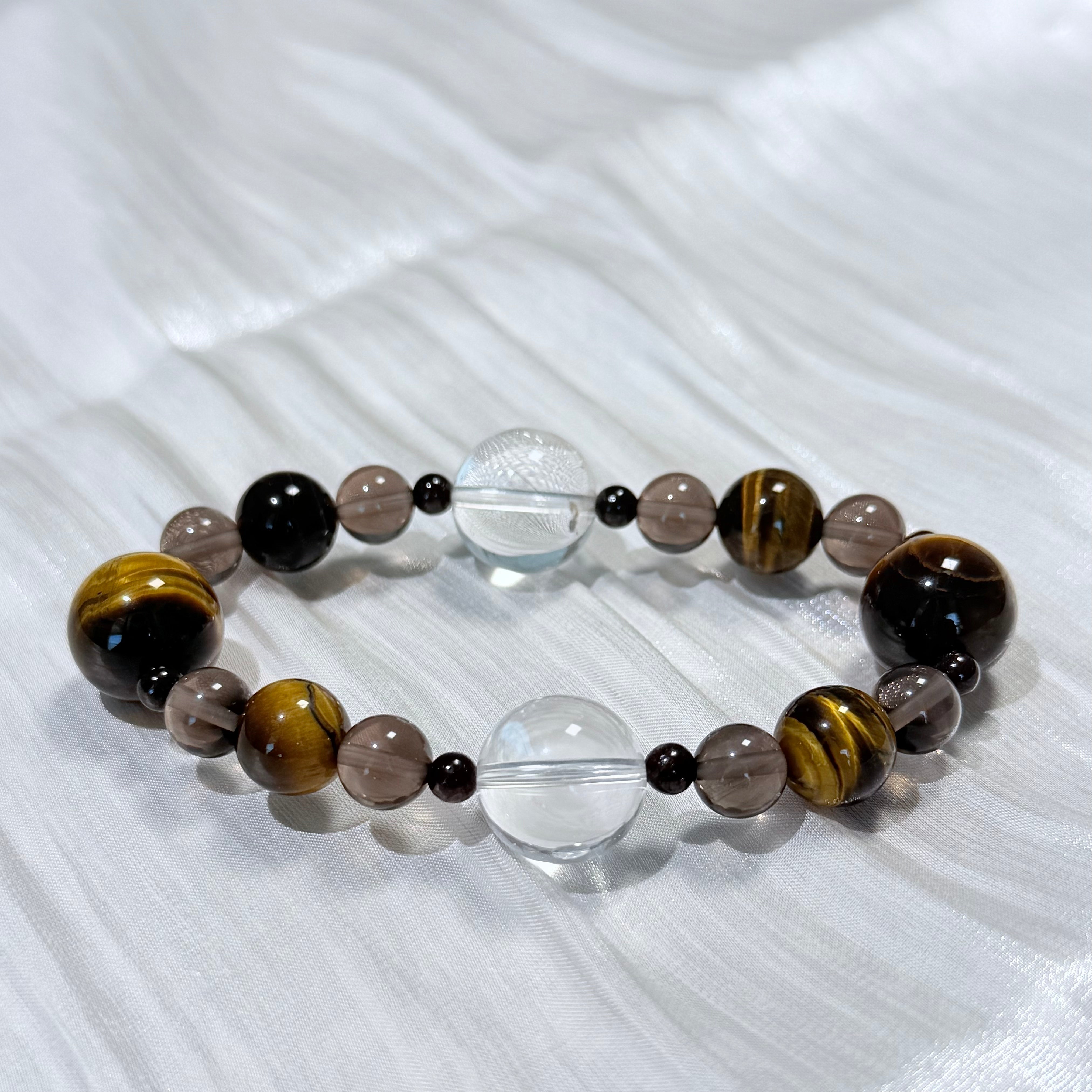 Tiger's Eye & Smoky Quartz Protection Bracelet
