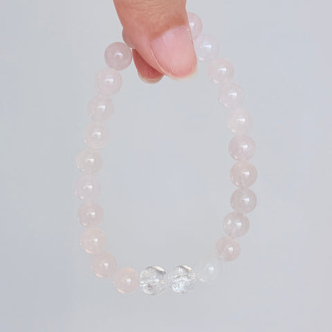 Rose Quartz & Clear Quartz Bracelet