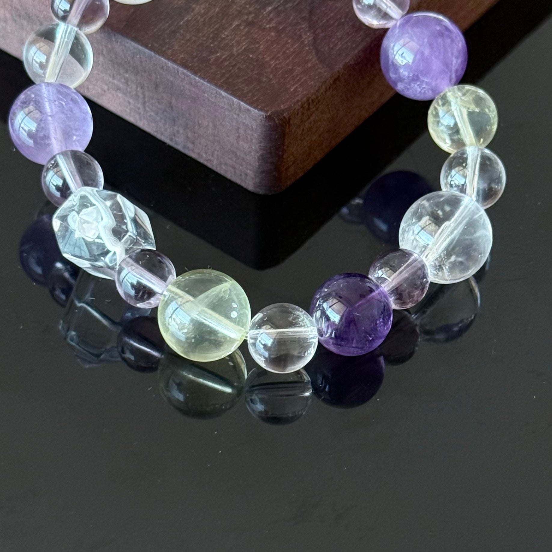 Amethyst, Citrine & Clear Quartz  Bracelet