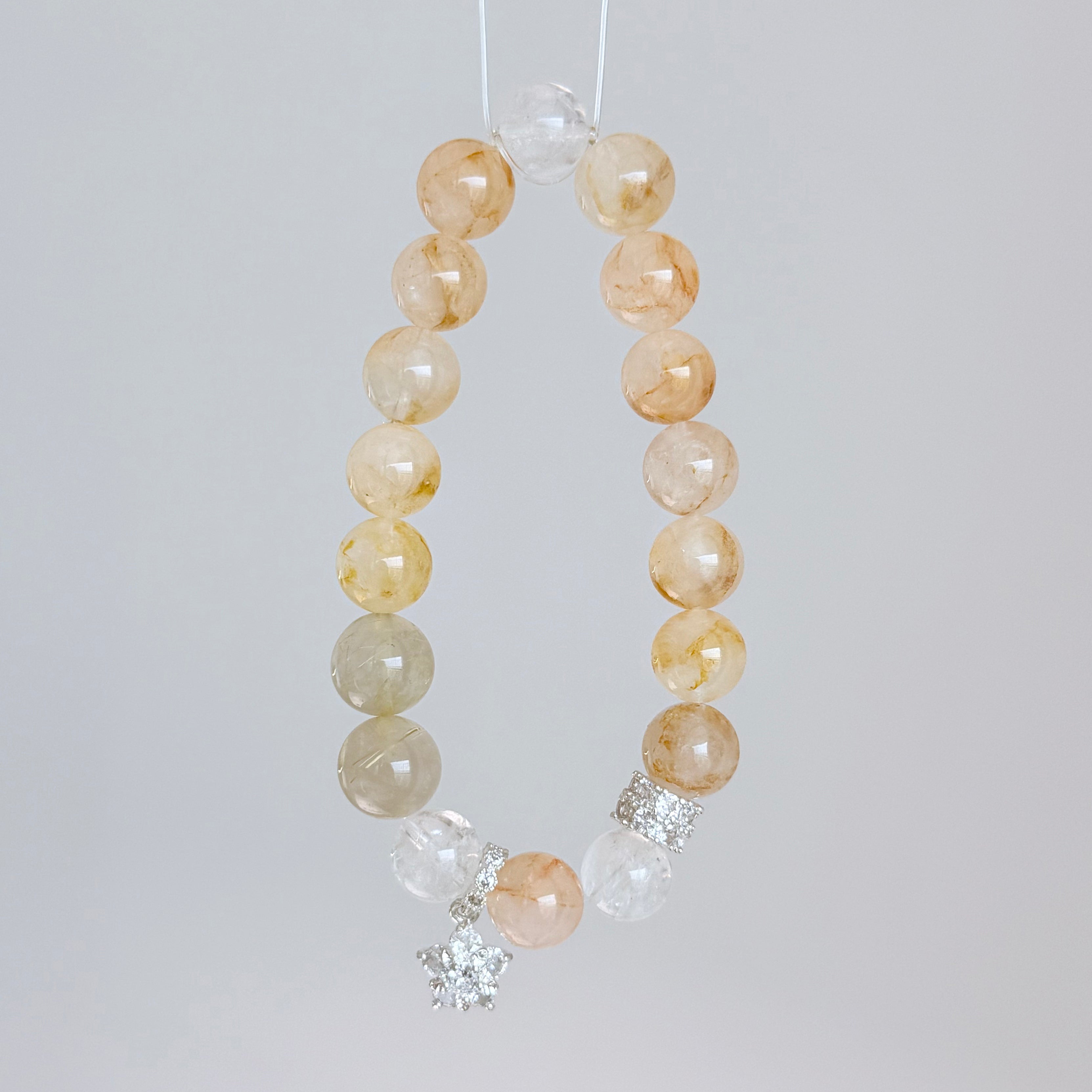 Golden Rutilated Quartz & Clear Quartz Bracelet