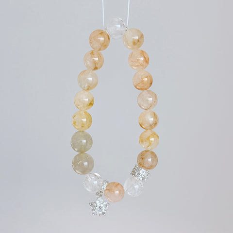 Golden Rutilated Quartz & Clear Quartz Bracelet