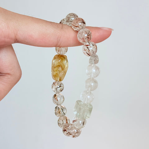 Rutilated Quartz & Citrine Prosperity Bracelet