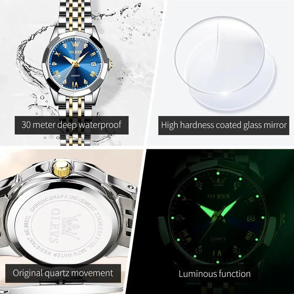 9931 Simple Watch - Elegant Rhombus Mirror Quartz Wristwatch