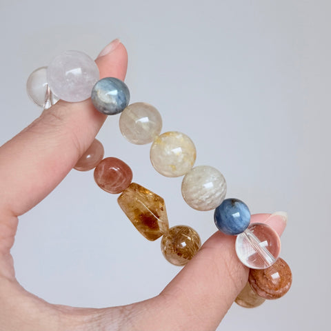 Golden Rutilated Quartz & Sunstone Bracelet
