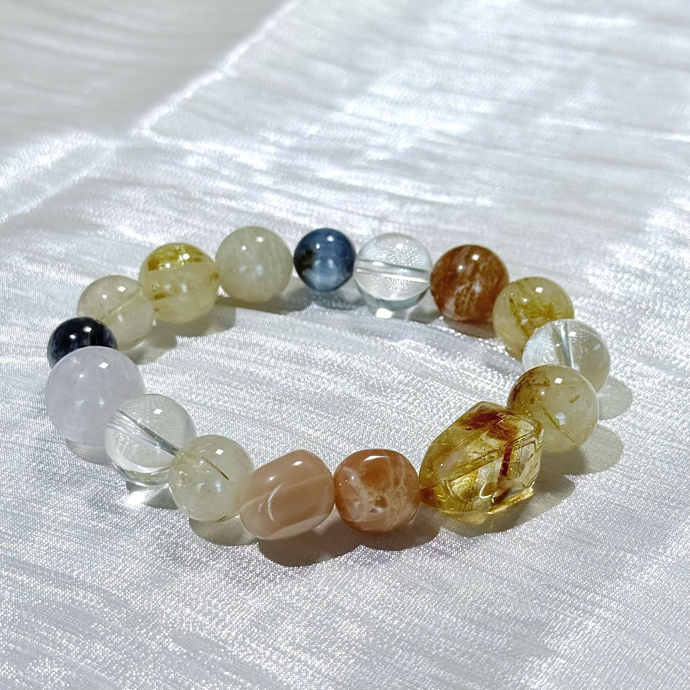 Golden Rutilated Quartz & Sunstone Bracelet