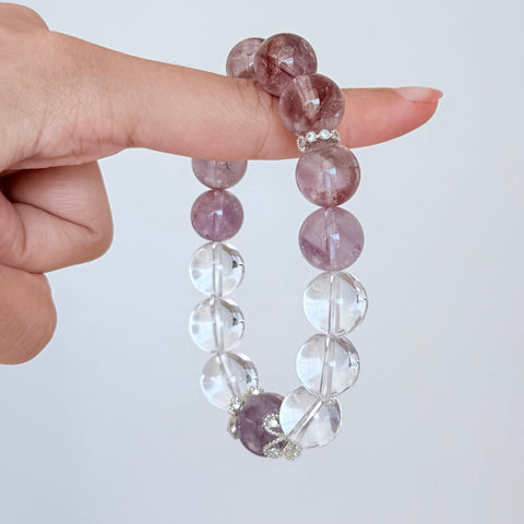 Lavender Amethyst and Clear Quartz Bracelet