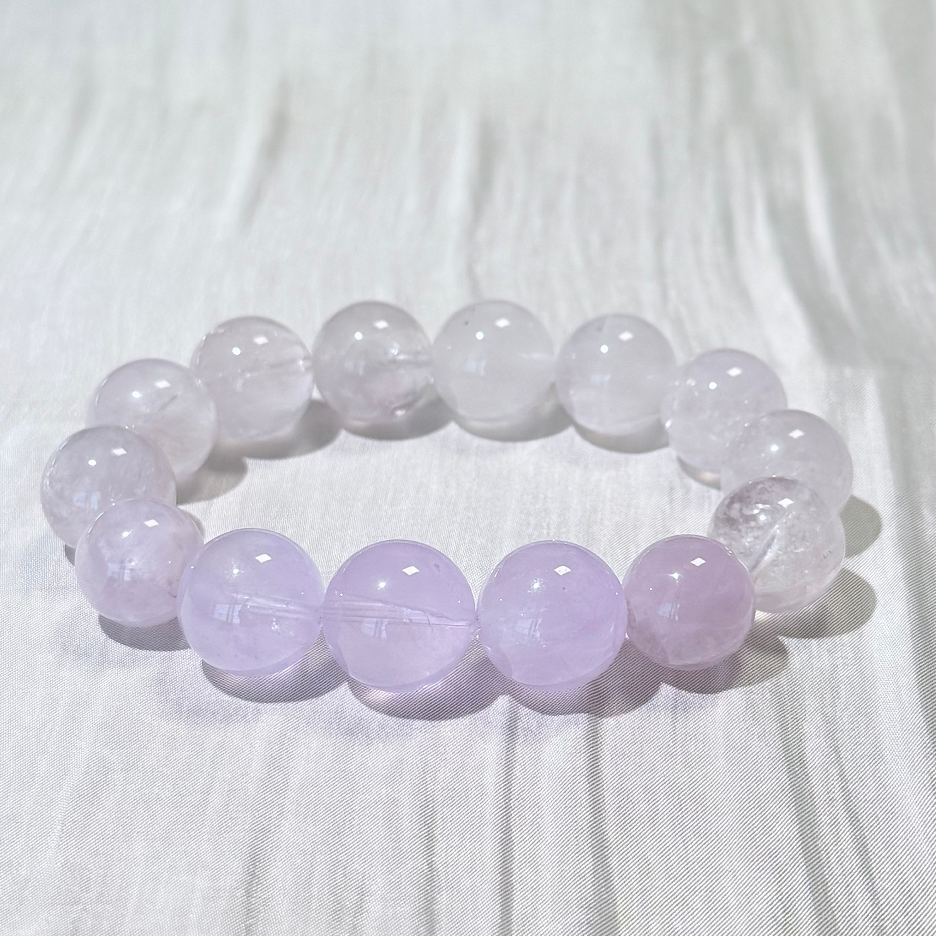 Lavender Amethyst & Clear Quartz Crystal Bracelet