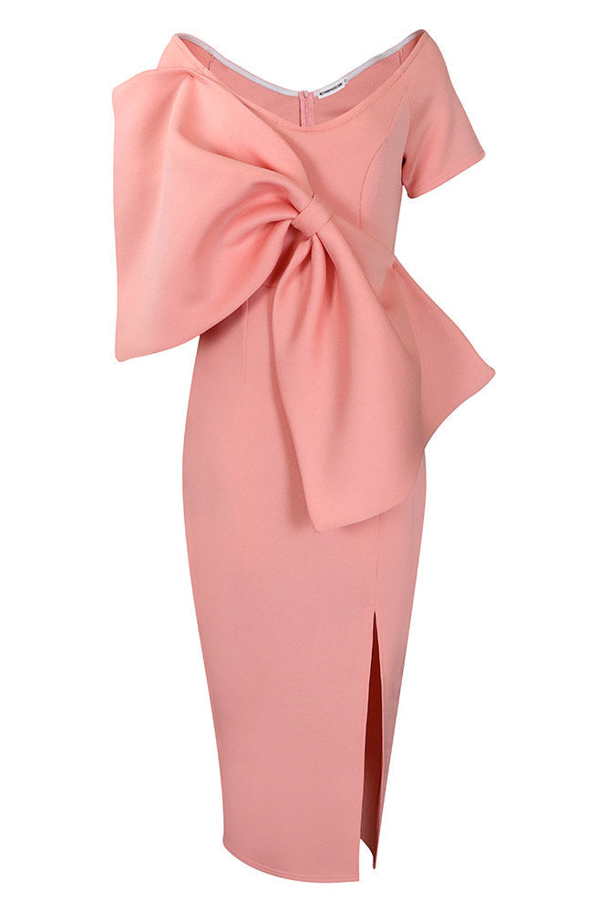 Celebrity Inspired Fuchsia Formal Party Dress With A Bow ARSAO Celebrity Inspired Fuchsia Formal Party Dress With A Bow ARSAO