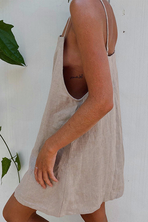 Minimalism Linen Slip Mini Dress