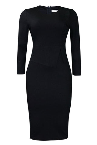 Dark Navy Long Sleeve Bodycon Dress