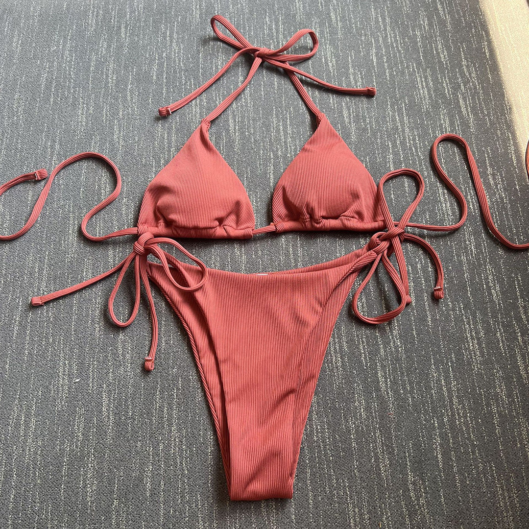 Angelina Halter Ribbed Bikini