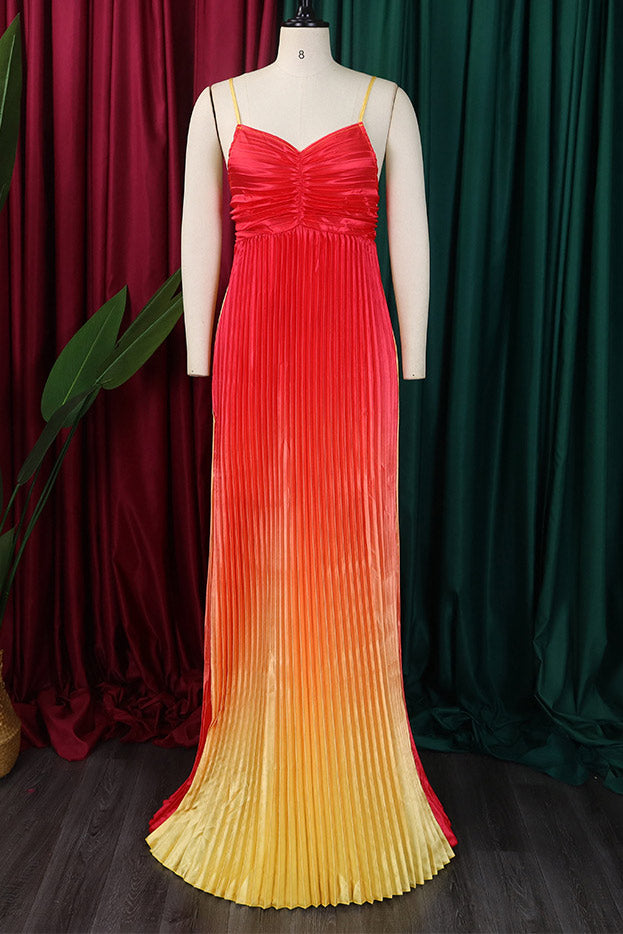 Gradient Backless Prom Gown Evening Dress