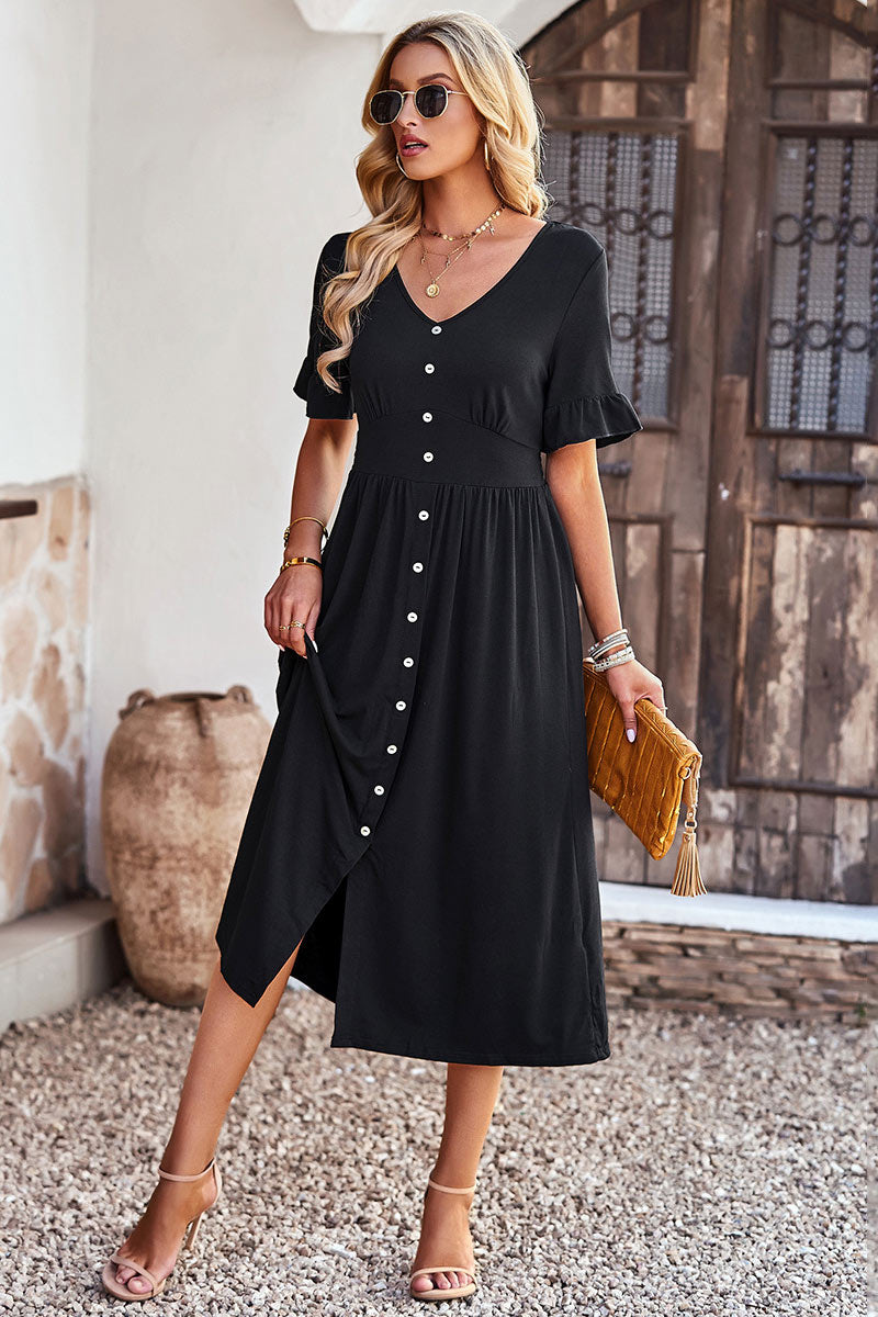 Gray A-line Mid-Length Dress