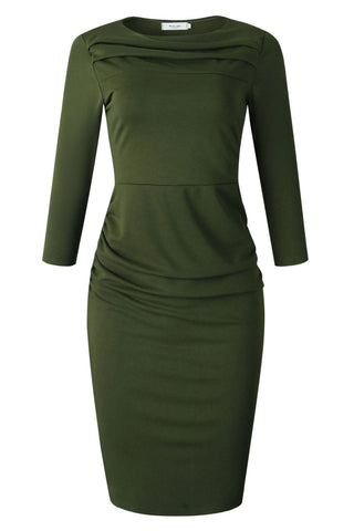 Green Bodycon Long Sleeve Office Formal Dress