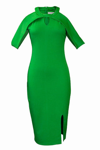 Green Midi Off Shoulder Bodycon Dress