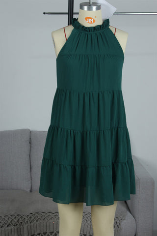 Green Sleeveless Mini A-Line Dress