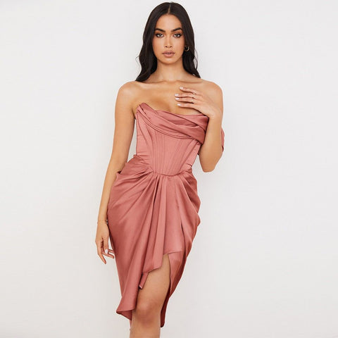 Billini Elegant Off The Shoulder Corset Midi Dress