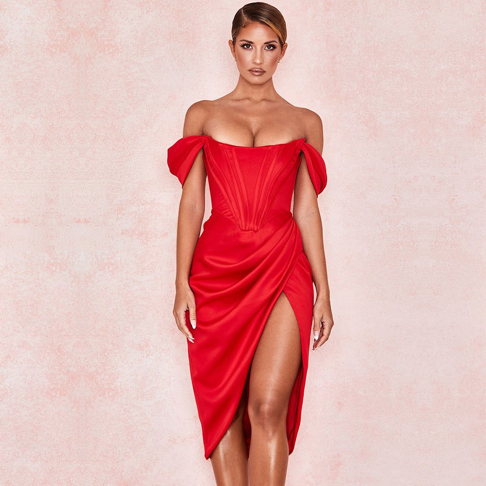 Bella Elegant Off The Shoulder Corset Dress