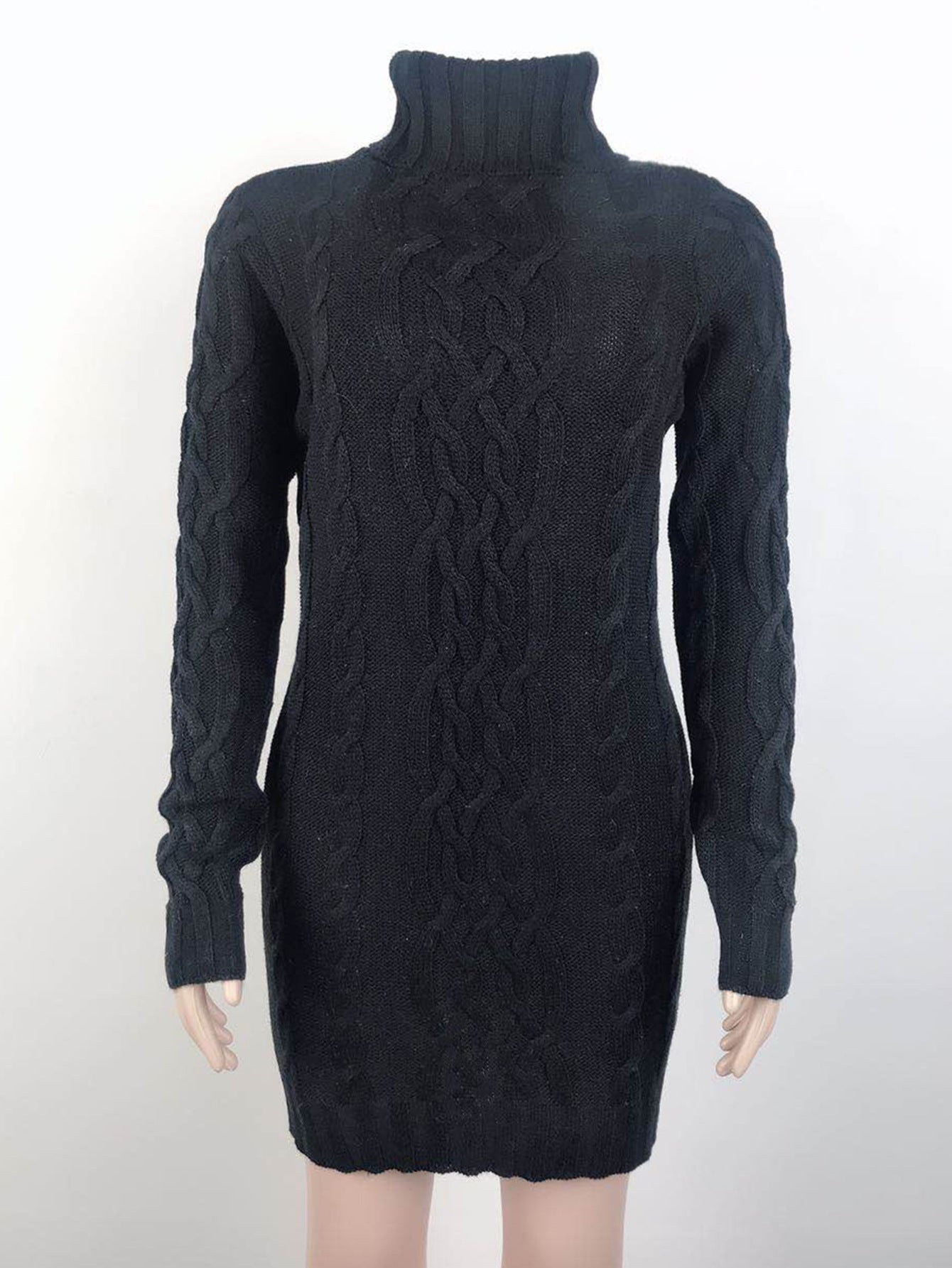 Turtleneck Cable Knit Dress