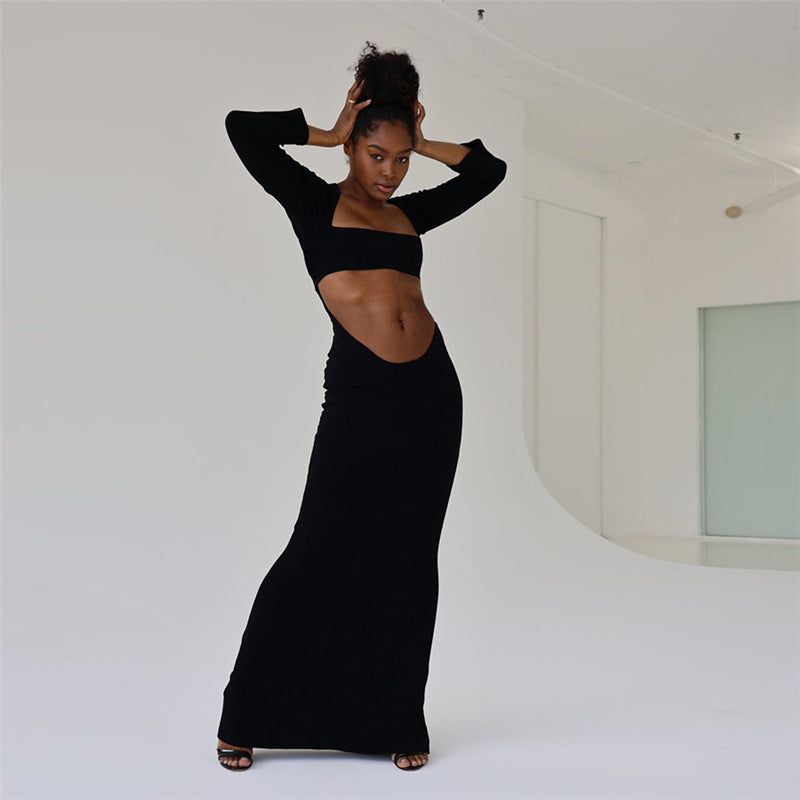 Monroe Cut Out Long Sleeve Maxi Dress