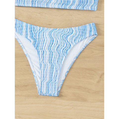 Hannah Tie Dye Wrinkled Brazilian High Cut Bikini